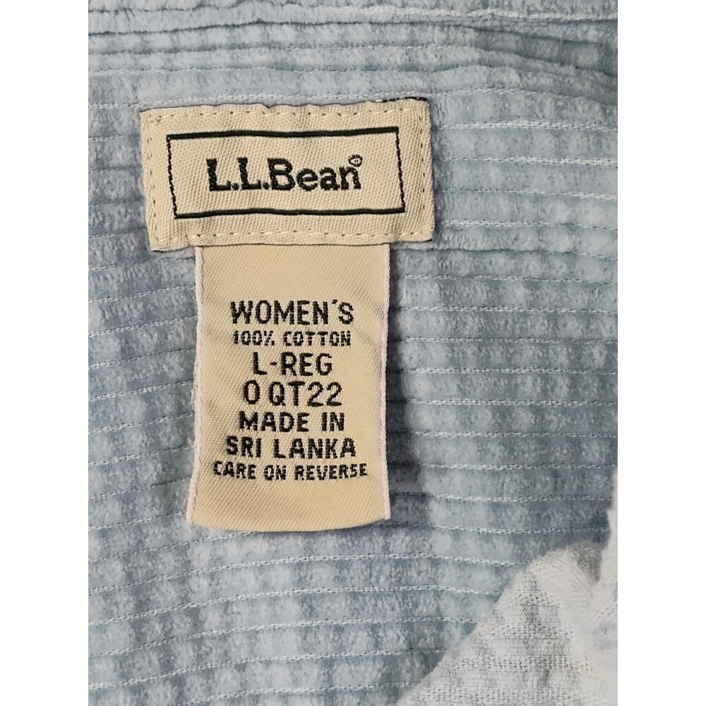 Large Vintage LL Bean Shacket Corduroy Pastel Blue 90s Y2K  Shirt Cotton - Picture 3 of 10